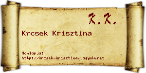 Krcsek Krisztina névjegykártya